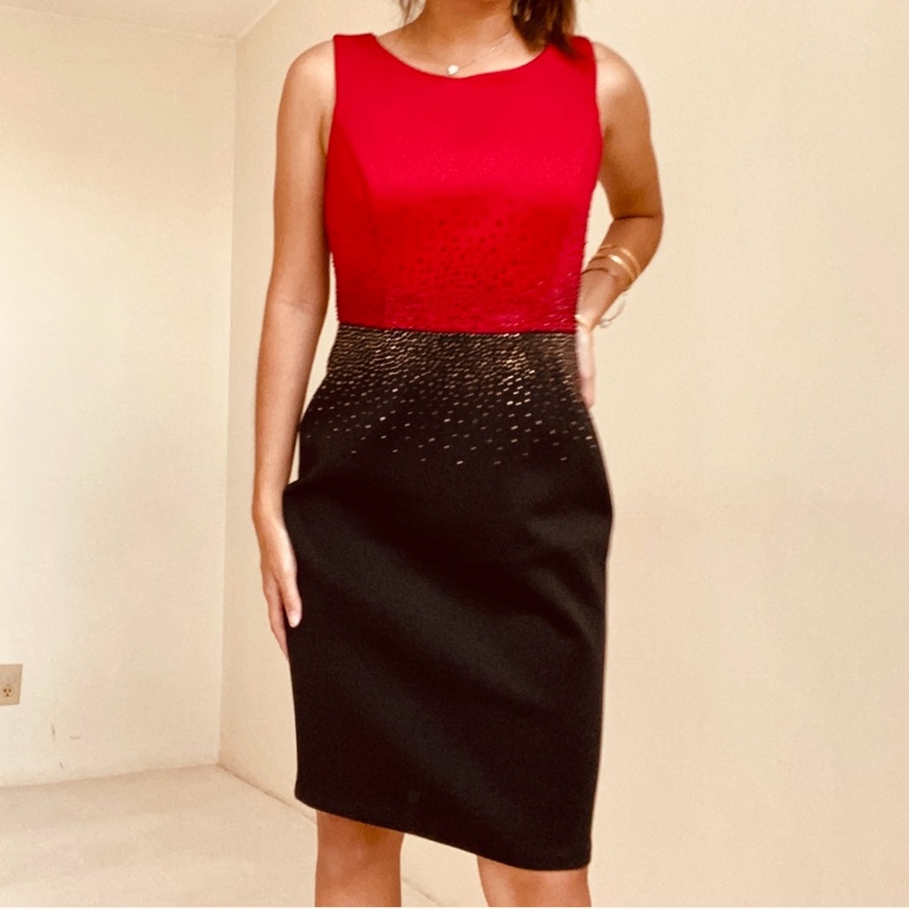 Calvin Klein Red Black Dress